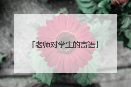 老师对学生的寄语