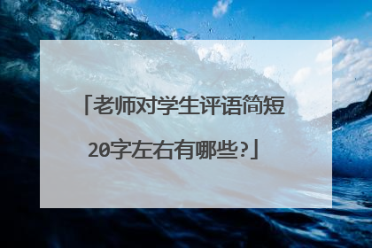 老师对学生评语简短20字左右有哪些?