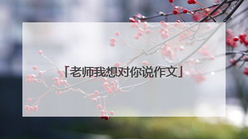 老师我想对你说作文