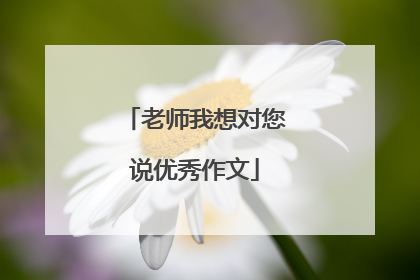 老师我想对您说优秀作文