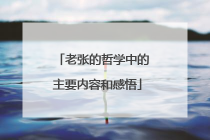 老张的哲学中的主要内容和感悟