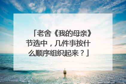 老舍《我的母亲》节选中,几件事按什么顺序组织起来?
