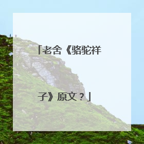 老舍《骆驼祥子》原文?