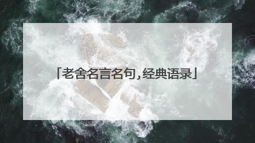 老舍名言名句,经典语录