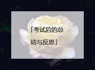考试后的总结与反思