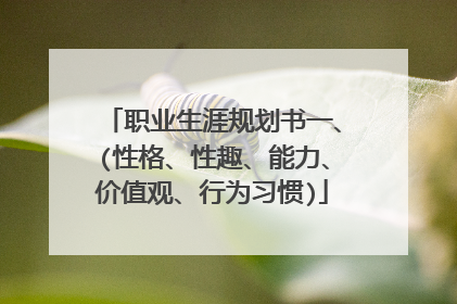 职业生涯规划书一、(性格、性趣、能力、价值观、行为习惯)