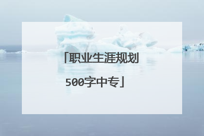 职业生涯规划500字中专