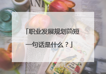 职业发展规划简短一句话是什么?