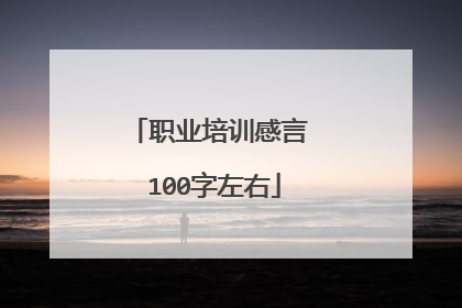 职业培训感言 100字左右