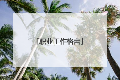 职业工作格言