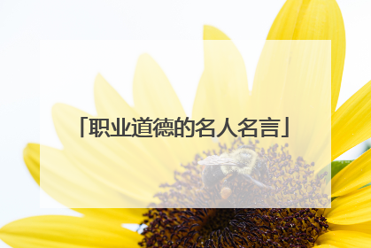 职业道德的名人名言