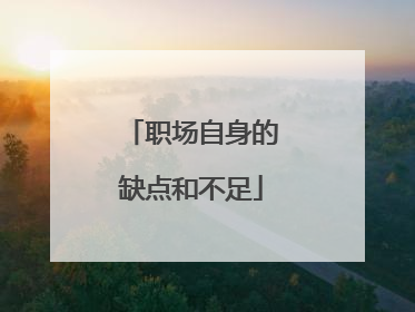职场自身的缺点和不足