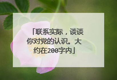 联系实际，谈谈你对党的认识。大约在200字内