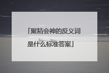 聚精会神的反义词是什么标准答案
