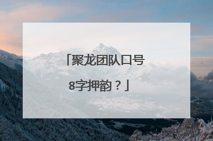 聚龙团队口号8字押韵？