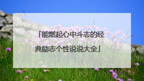 能燃起心中斗志的经典励志个性说说大全