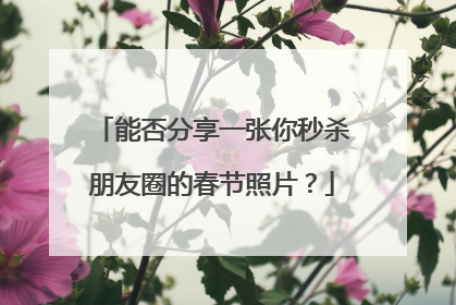 能否分享一张你秒杀朋友圈的春节照片？