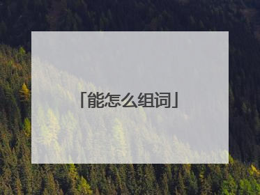 能怎么组词