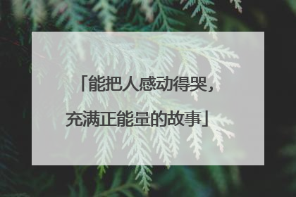 能把人感动得哭,充满正能量的故事