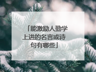 能激励人勤学上进的名言或诗句有哪些