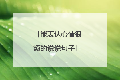 能表达心情很烦的说说句子