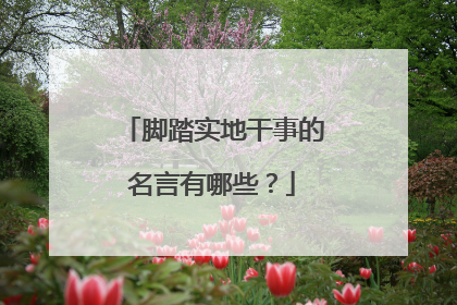 脚踏实地干事的名言有哪些？