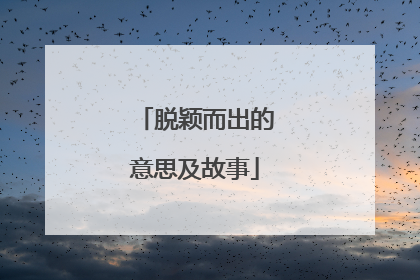 脱颖而出的意思及故事