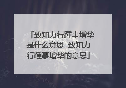 致知力行踵事增华是什么意思 致知力行踵事增华的意思