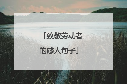 致敬劳动者的感人句子