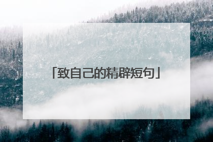 致自己的精辟短句