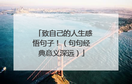 致自己的人生感悟句子!(句句经典意义深远)