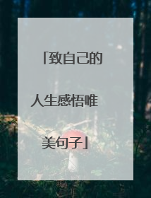 致自己的人生感悟唯美句子