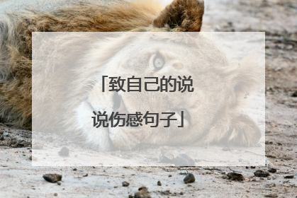 致自己的说说伤感句子