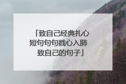 致自己经典扎心短句句句戳心入肺 致自己的句子