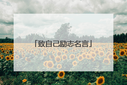 致自己励志名言