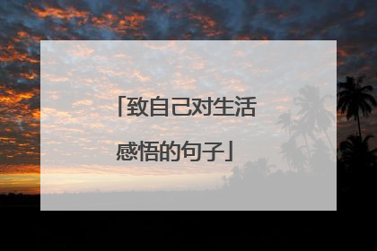 致自己对生活感悟的句子
