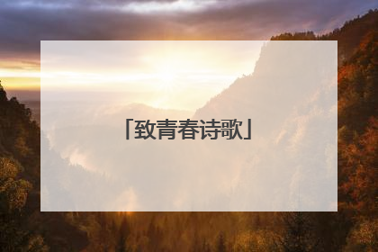 致青春诗歌