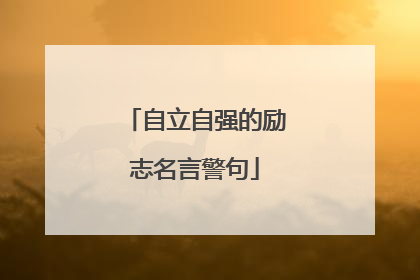 自立自强的励志名言警句
