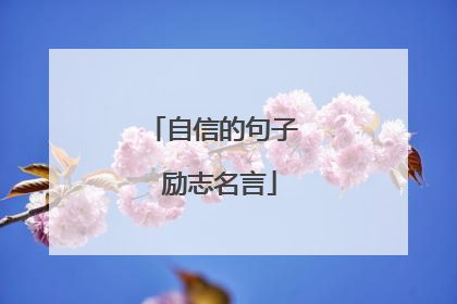 自信的句子 励志名言