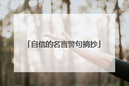 自信的名言警句摘抄