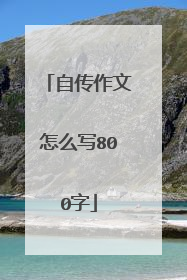 自传作文怎么写800字