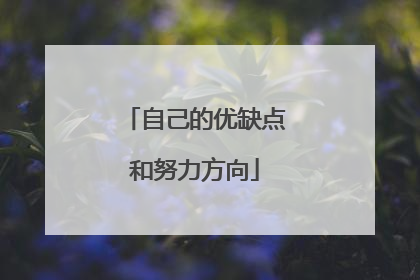 自己的优缺点和努力方向