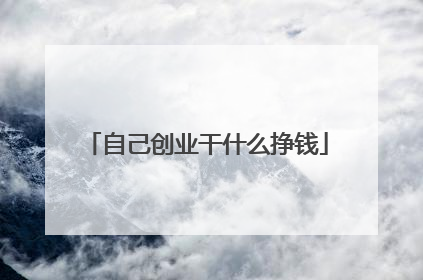 自己创业干什么挣钱