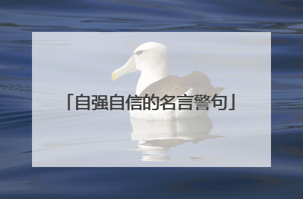 自强自信的名言警句