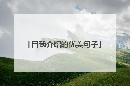 自我介绍的优美句子