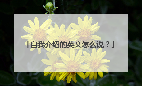 自我介绍的英文怎么说？
