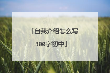 自我介绍怎么写300字初中