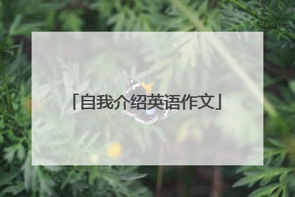 自我介绍英语作文