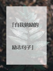 自我勉励的励志句子