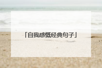 自我感慨经典句子